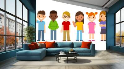 Cartoon children set Wall mural