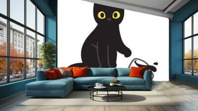 Cat breaking cup Wall mural