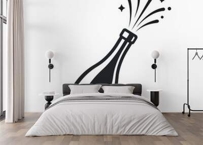 Champagne bottle pop Wall mural