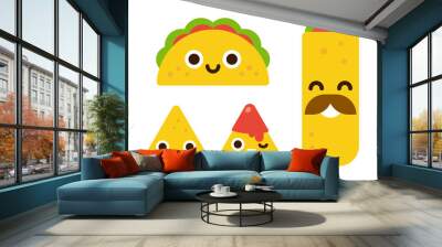 Cute mexican food Wall mural