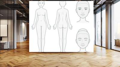 Female body and face chart Wall mural