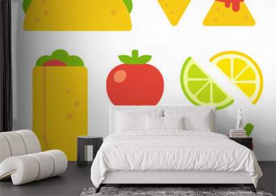 Mexican food set Wall mural