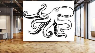 Octopus vintage illustration Wall mural