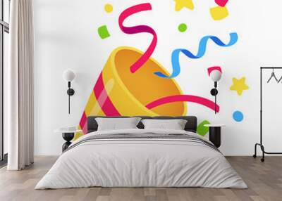 Party popper with confetti Wall mural