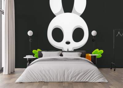 Rabbit skull with carrots Wall mural