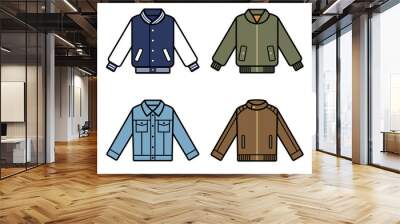 set of mens jackets Wall mural