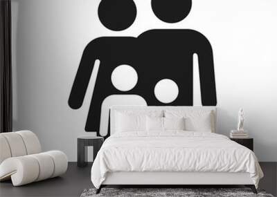 Simple family symbol icon Wall mural