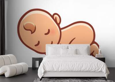 Sleeping cartoon baby Wall mural