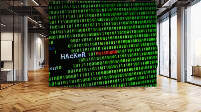 Hacker attack, password theft Crack password file, password stealing attack concept. Wall mural