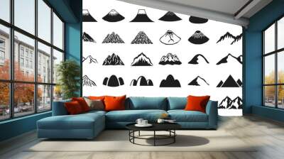 Mountain icon set of various shapes Wall mural