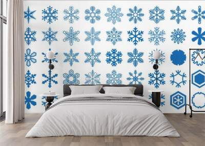 Snowflakes of various shapes Wall mural