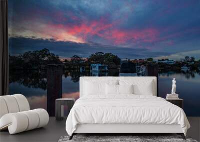 Tranquil Perth Sunset at Pier 2 Wall mural