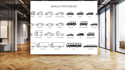 Various vehicle icon sets Wall mural