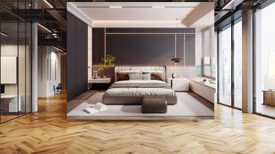 3d rendering modern bedroom interior design inspiration Wall mural