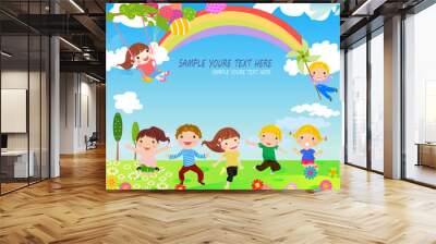 Kids  playing Wall mural