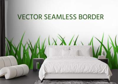 Green grass seamless border backdrop summer banner Wall mural