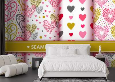 heart seamless pattern set love valentine romantic Wall mural