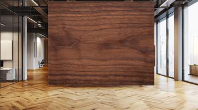 Walnut wood texture background. Wide format black walnut natural texture desktop background.	 Wall mural