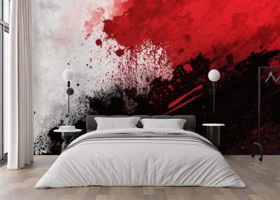 Abstract watercolor paint background dark red color Wall mural