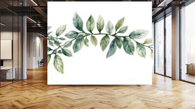 Leafy Vine Illustration in Elegant Watercolor Style (PNG) Wall mural