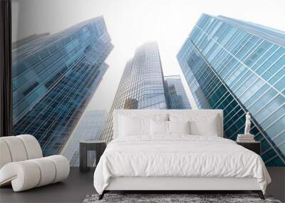 Modern Architecture Glass Skyscrapers isolated on transparent background Wall mural