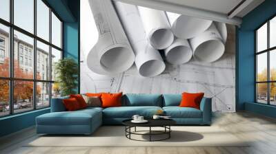 architectural blueprints Wall mural