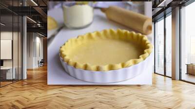 Prepared pie pastry or pate brisee Wall mural