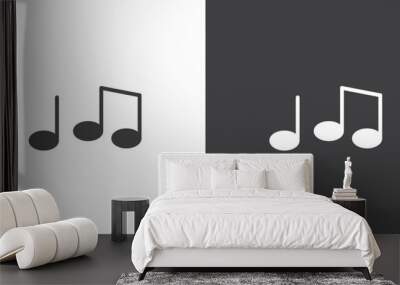 Icon of musical notes, music notes vector symbol. Wall mural