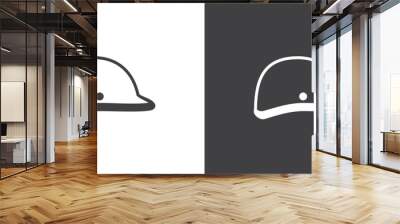 Simple Motorcycle helmet. Safety riding icon. Retro helmet vector illustration in black and white background. Wall mural