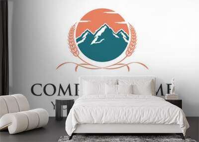 logo mountains and clouds icon vector Wall mural