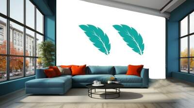 Mint leaves flat vector color icon Wall mural