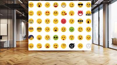 complete flat emoji set Wall mural