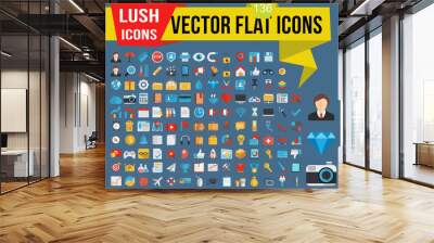 lush icons - vector flat icons Wall mural