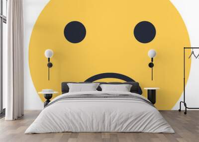 slightly frowning face - flat emoticon design | emojilicious Wall mural