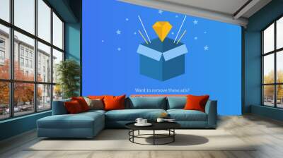 Vector flat illustration of  Upgrade to Pro. Remove Ads. Premium features. concept Wall mural