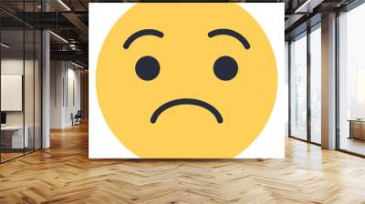 Worried face - Flat Emoticon design | Emojilicious Wall mural