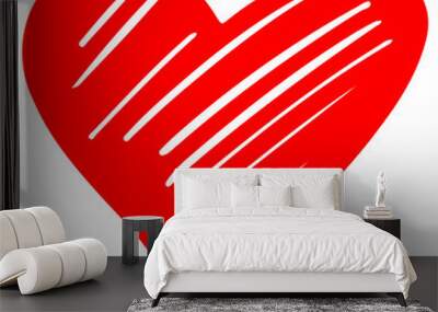 Red heart symbol for Valentines Day Wall mural