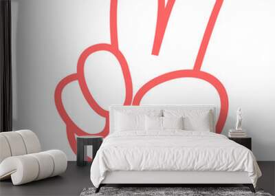 Retro cartoon gloved hand gesture Wall mural