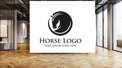 Creative Horse Head Logo Icon Symbol Vector Design Illustration Wall mural