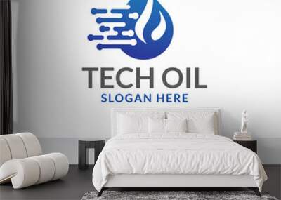 gas & oil technology logo design vector illustration Wall mural