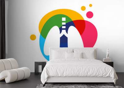 lung care logo design vector inspiration Wall mural