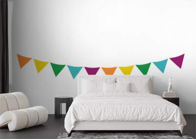 Cinco de mayo flag element. Cinco de mayo flags. Party colorful perspective flag isolated on transparent background Wall mural