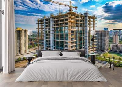 A high-rise commercial residential building under construction , development, commercial, residential, building Wall mural