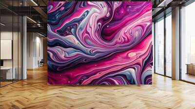 Abstract liquid marble backdrop in dark hues with touches of pink , abstract, liquid, marble, backdrop, dark, hues, pink, design Wall mural