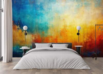 Abstract oil painting background on canvas with textured colors , art, abstract, oil painting, background, canvas Wall mural