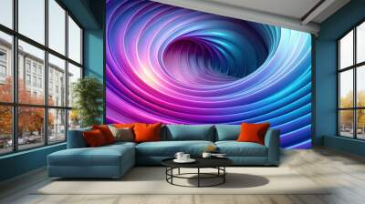 Abstract render of a gradient purple and blue spiral, abstract,render, gradient, purple, blue, spiral, digital art, modern Wall mural