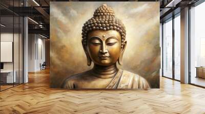 Buddha oil painting in neutral colors for home decor Wall mural