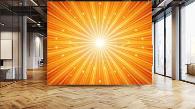 Orange ray star burst background with vibrant and dynamic colors, orange, ray, star burst, background, vibrant, dynamic Wall mural