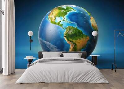 Realistic rendering of Earth globe with focus on South America , Earth, globe, planet, South America, continents, map Wall mural