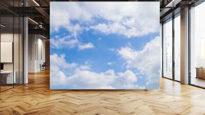 Blue sky background with tiny clouds.Cloudy blue sky abstract background. Wall mural